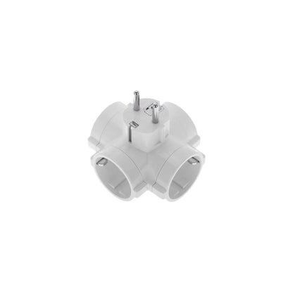 Multiplicador de clavija enchufe schuko cuádruple de color blanco