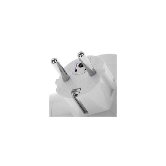 Multiplicador de clavija enchufe schuko cuádruple de color blanco