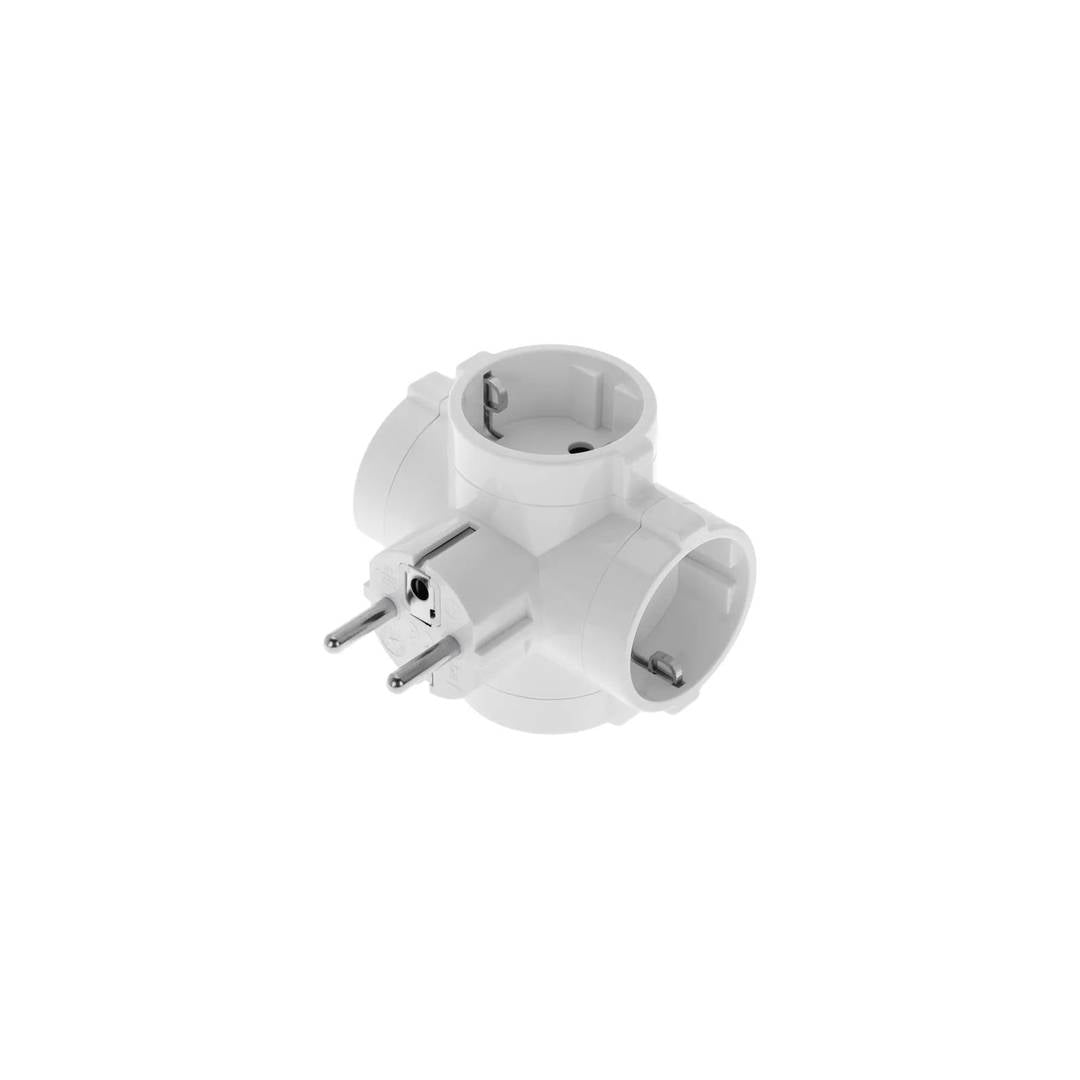 Multiplicador de clavija enchufe schuko cuádruple de color blanco