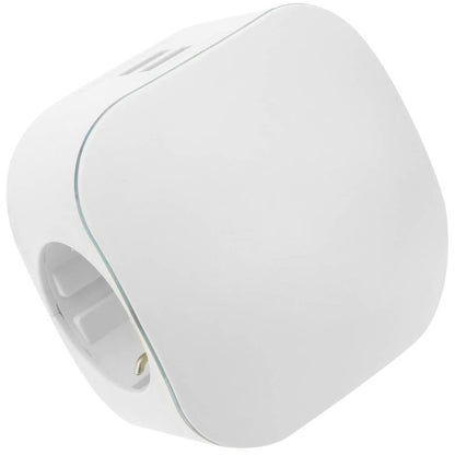 Multiplicador de clavija enchufe schuko triple de color blanco con cargador USB 5VDC