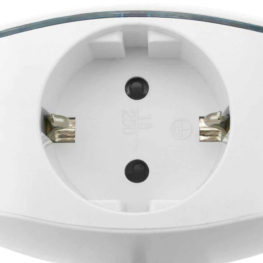 Multiplicador de clavija enchufe schuko triple de color blanco con cargador USB 5VDC