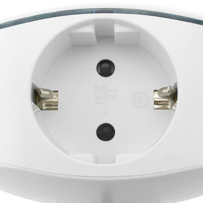 Multiplicador de clavija enchufe schuko triple de color blanco con cargador USB 5VDC