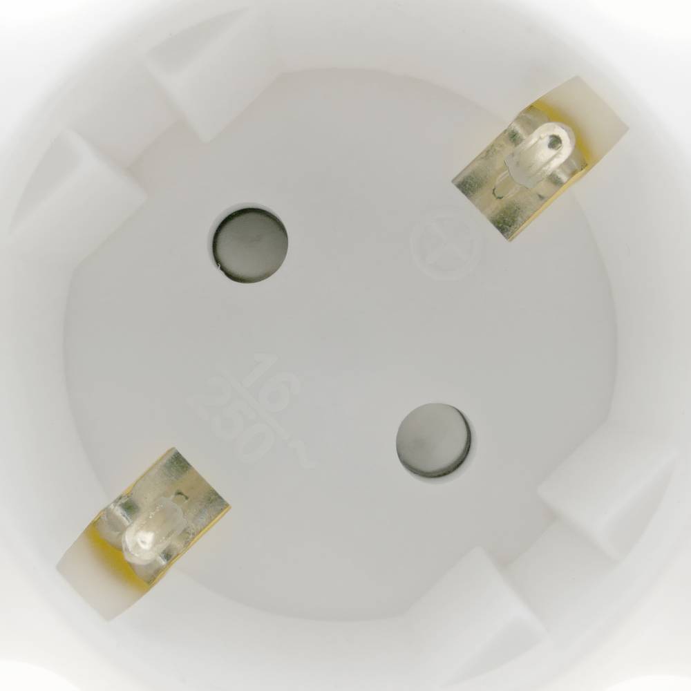 Multiplicador adaptador de clavija enchufe schuko triple blanco redondeado
