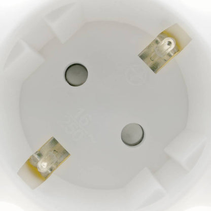Multiplicador adaptador de clavija enchufe schuko triple blanco redondeado