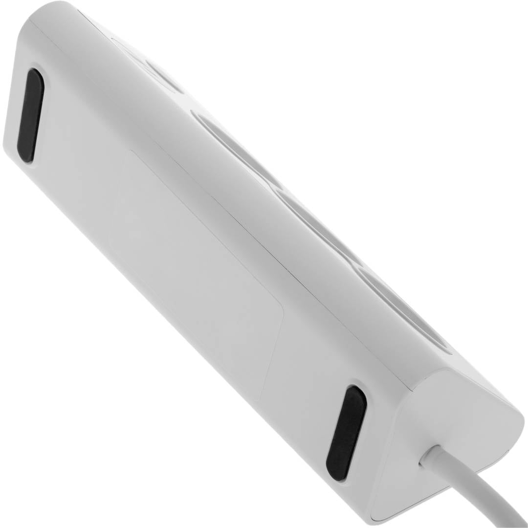 Regleta sobremesa de 3 enchufes schuko con 1 puerto USB y 1 USB-C blanco