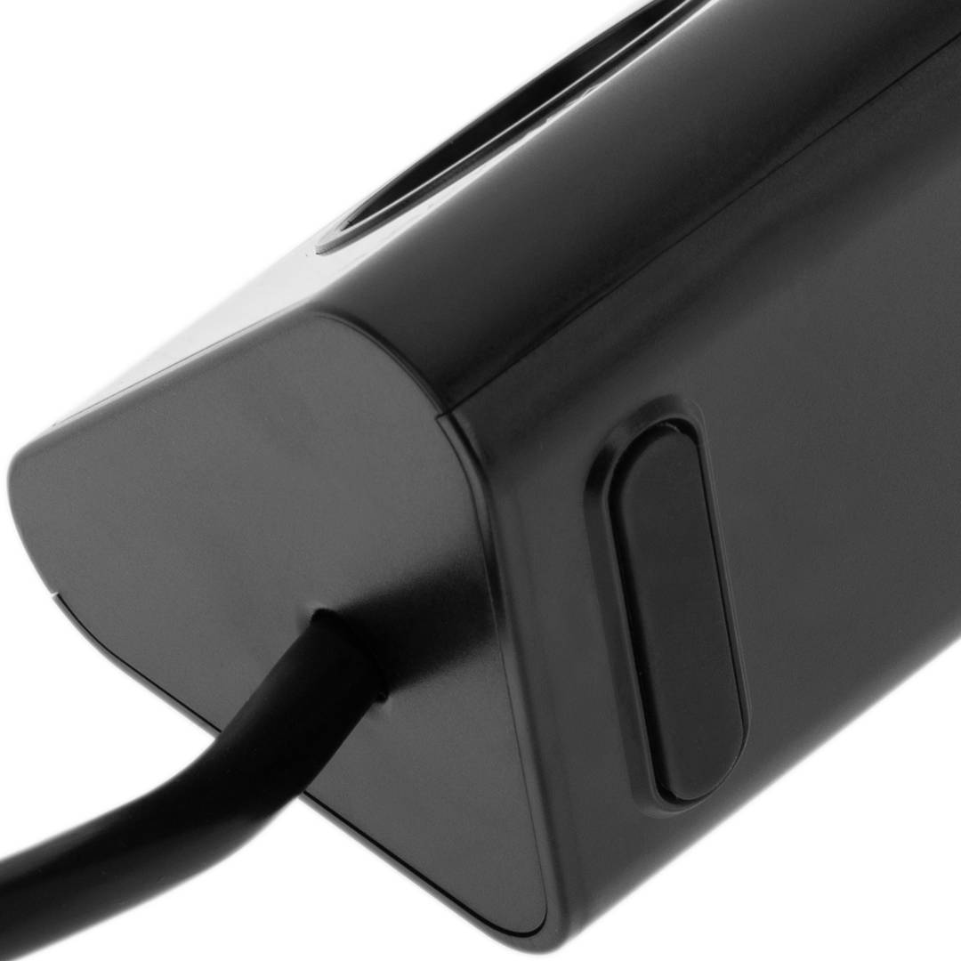 Regleta sobremesa de 3 enchufes schuko con 1 puerto USB y 1 USB-C negro