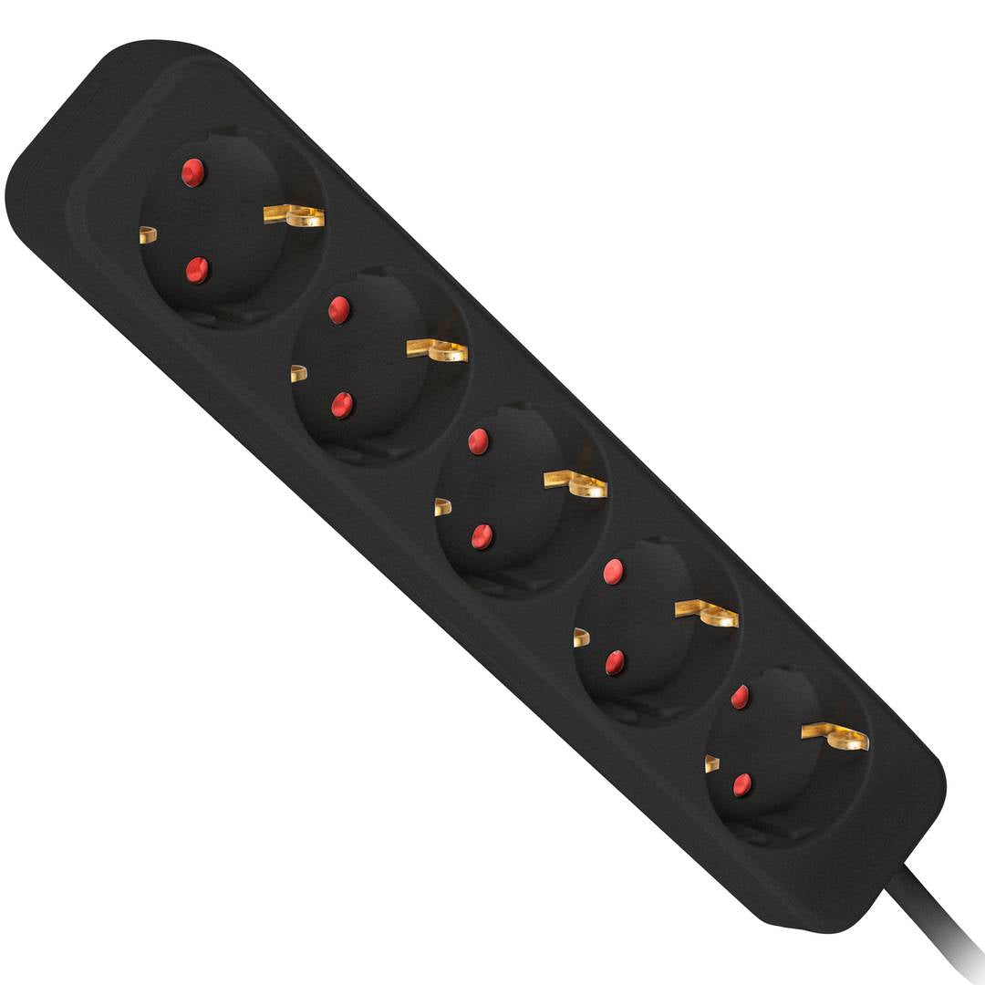 Regleta de 5 enchufes Schuko de Lanberg color negro 1.5m