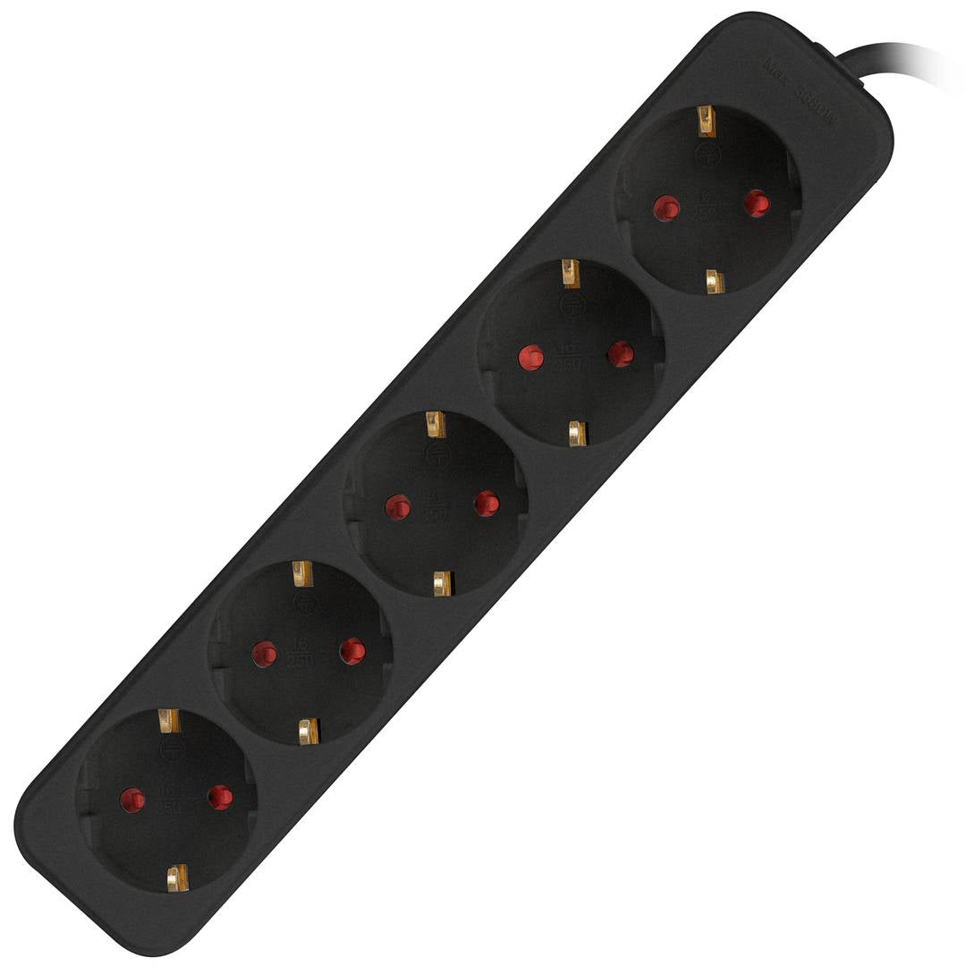 Regleta de 5 enchufes Schuko de Lanberg color negro 1.5m