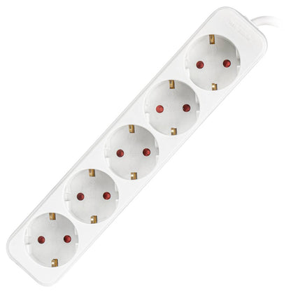 Regleta de enchufes 5 schuko 10A cable 1.5 metros blanco