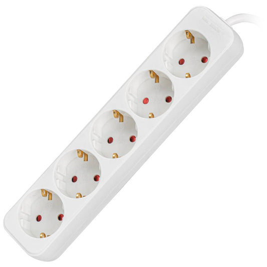 Regleta de 5 enchufes Schuko de Lanberg color blanco 3m