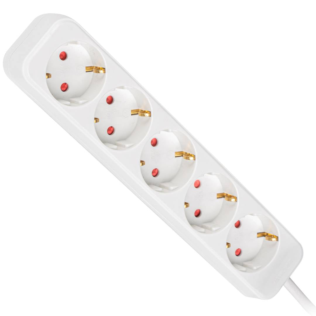 Regleta de 5 enchufes Schuko de Lanberg color blanco 3m