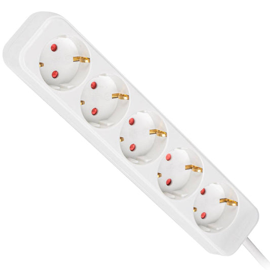 Regleta de 5 enchufes Schuko de Lanberg color blanco 3m