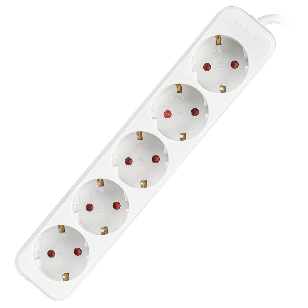 Regleta de 5 enchufes Schuko de Lanberg color blanco 3m