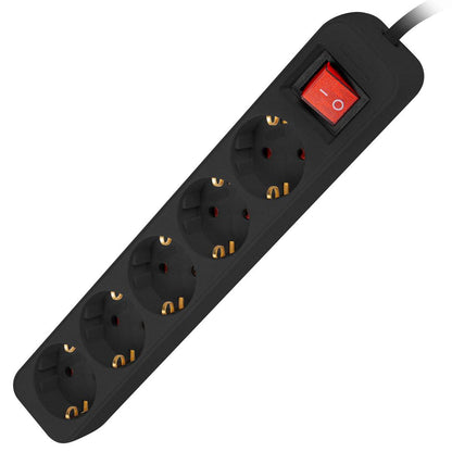 Regleta de 5 enchufes Schuko con interruptor de Lanberg color negro 1.5m