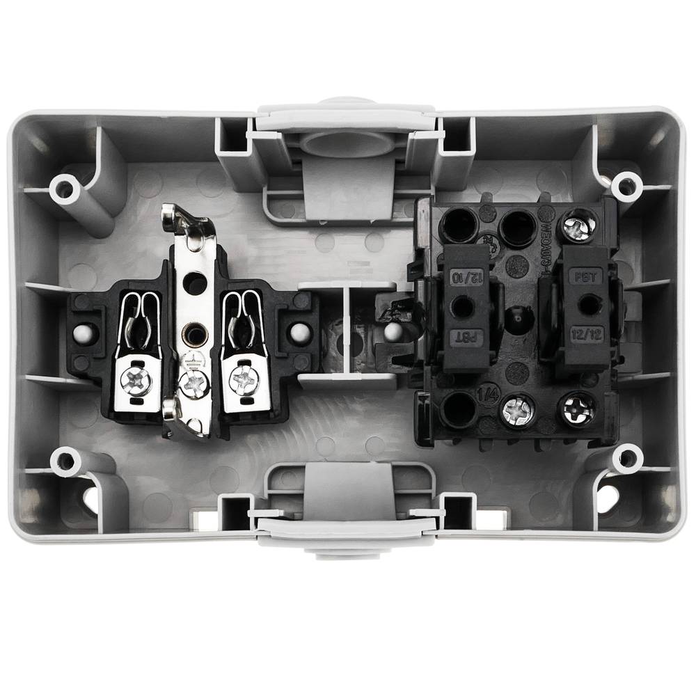 Base de superficie estanca IP54 16A 250V con interruptor conmutador y schuko