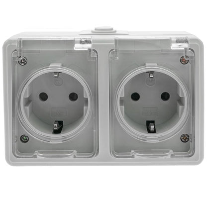 Base de superficie estanca IP54 16A 250V con doble schuko