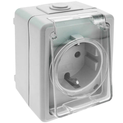 Base de superficie estanca IP54 16A 250V con schuko