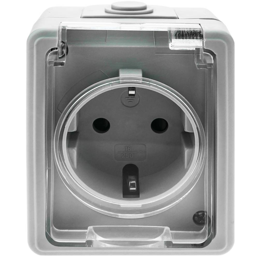 Base de superficie estanca IP54 16A 250V con schuko