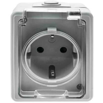 Base de superficie estanca IP54 16A 250V con schuko