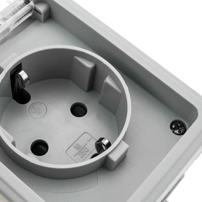 Base de superficie estanca IP54 16A 250V con schuko