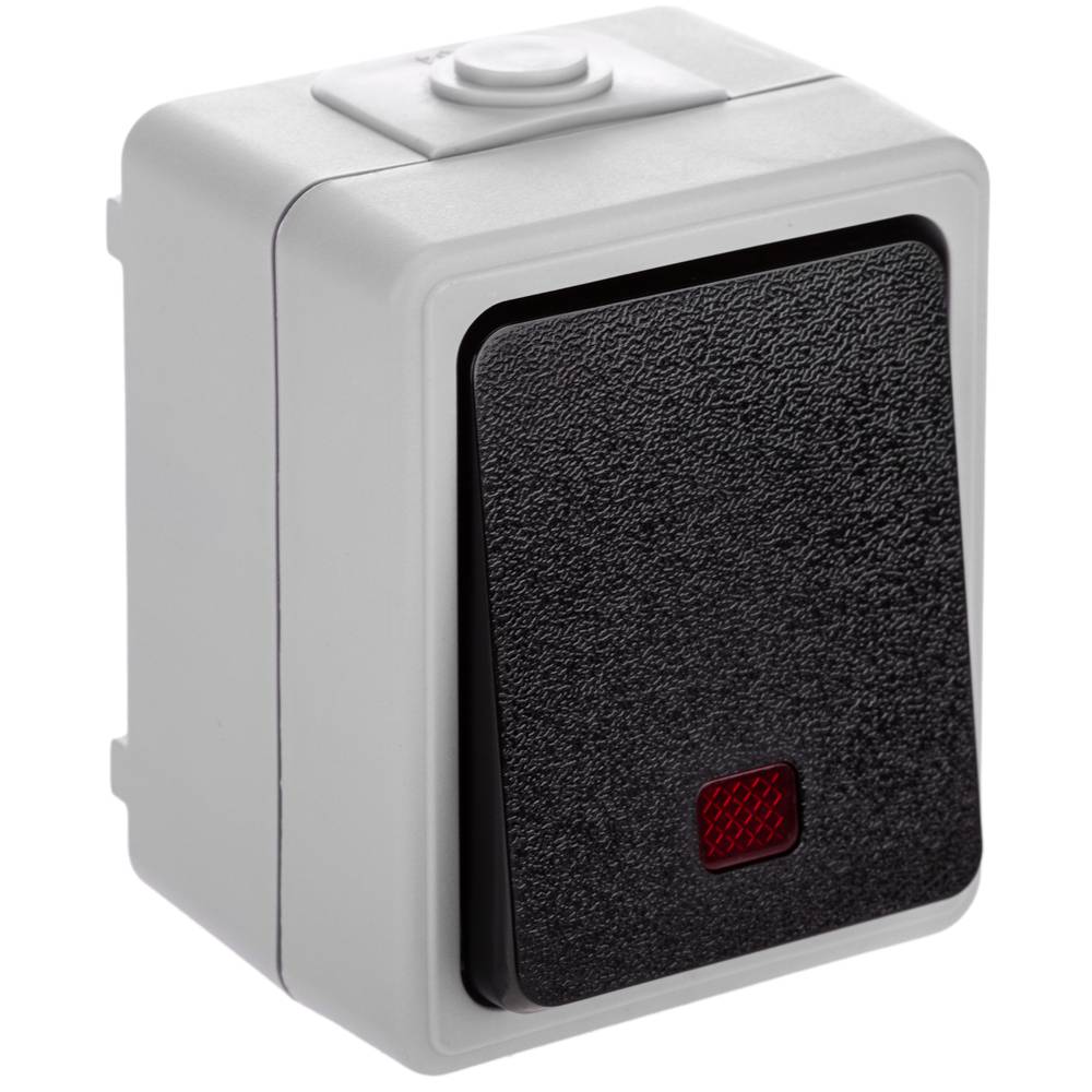 Base de superficie estanca IP54 10A 250V con un pulsador