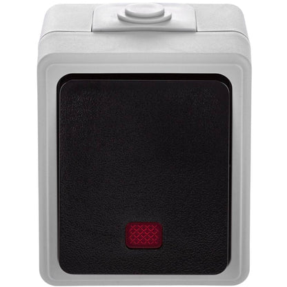 Base de superficie estanca IP54 10A 250V con un pulsador