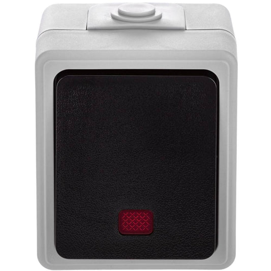 Base de superficie estanca IP54 10A 250V con un pulsador