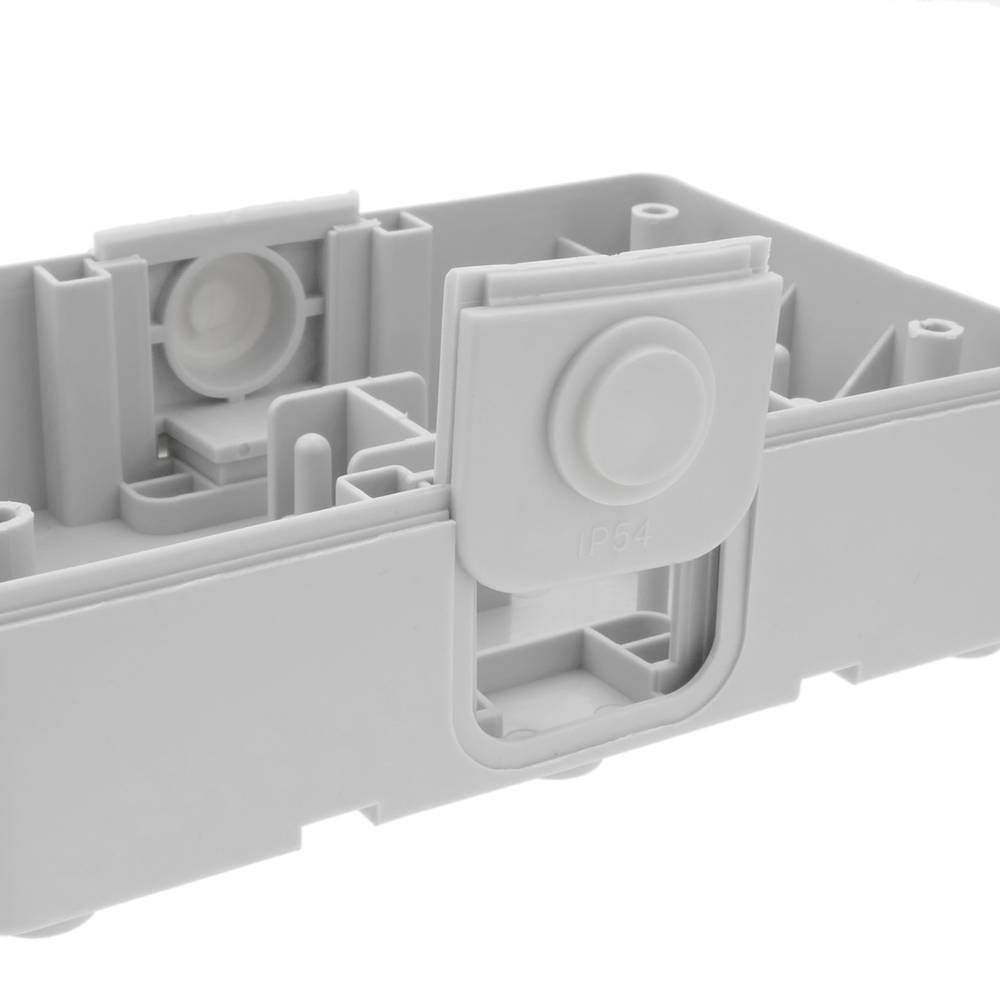 Base de superficie estanca IP54 16A 250V con 2 x interruptor conmutador y 1 x schuko
