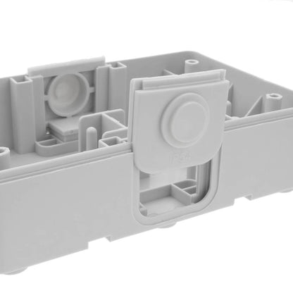 Base de superficie estanca IP54 16A 250V con 2 x interruptor conmutador y 1 x schuko