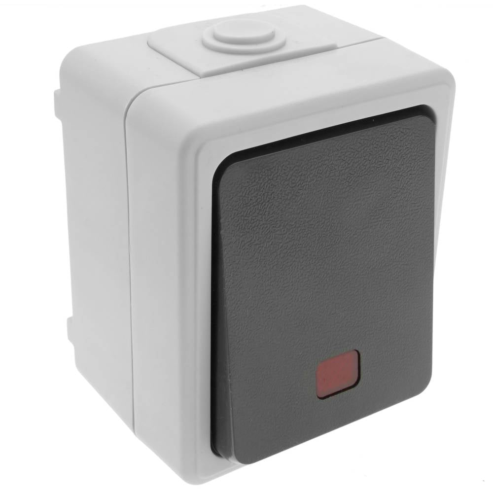Base de superficie estanca IP54 10A 250V con interruptor conmutador LED
