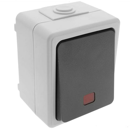 Base de superficie estanca IP54 10A 250V con interruptor conmutador LED