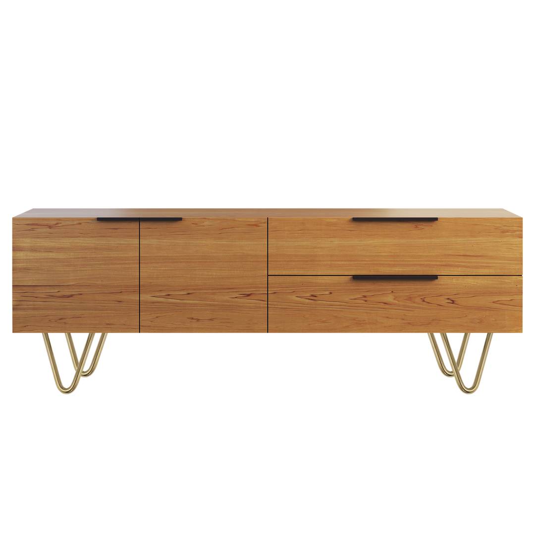 Pies para mesa y mueble Patas en acero 2 varillas 15 cm cobre 4-pack