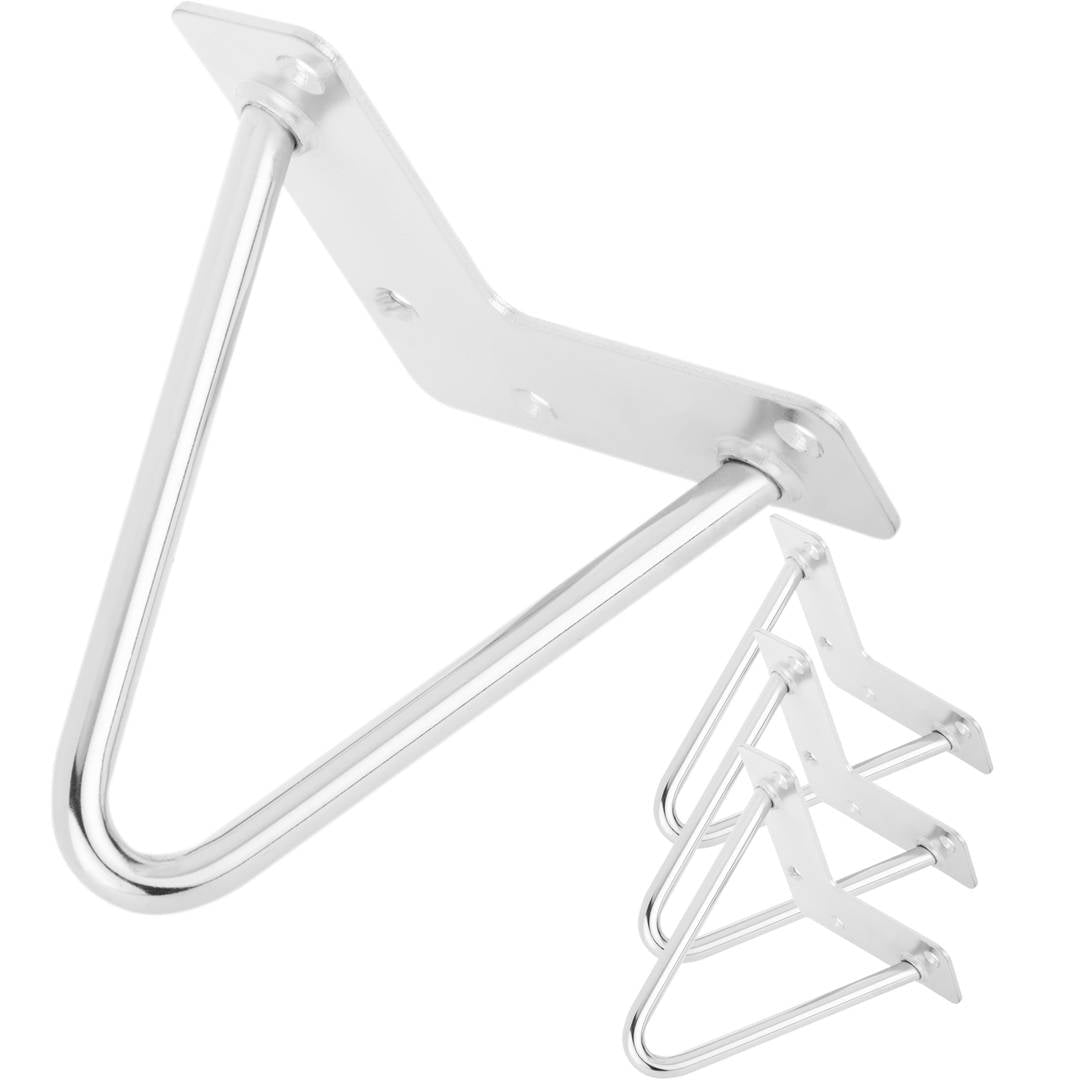 Pies para mesa y mueble Patas en cromado 2 varillas 15 cm 4-pack