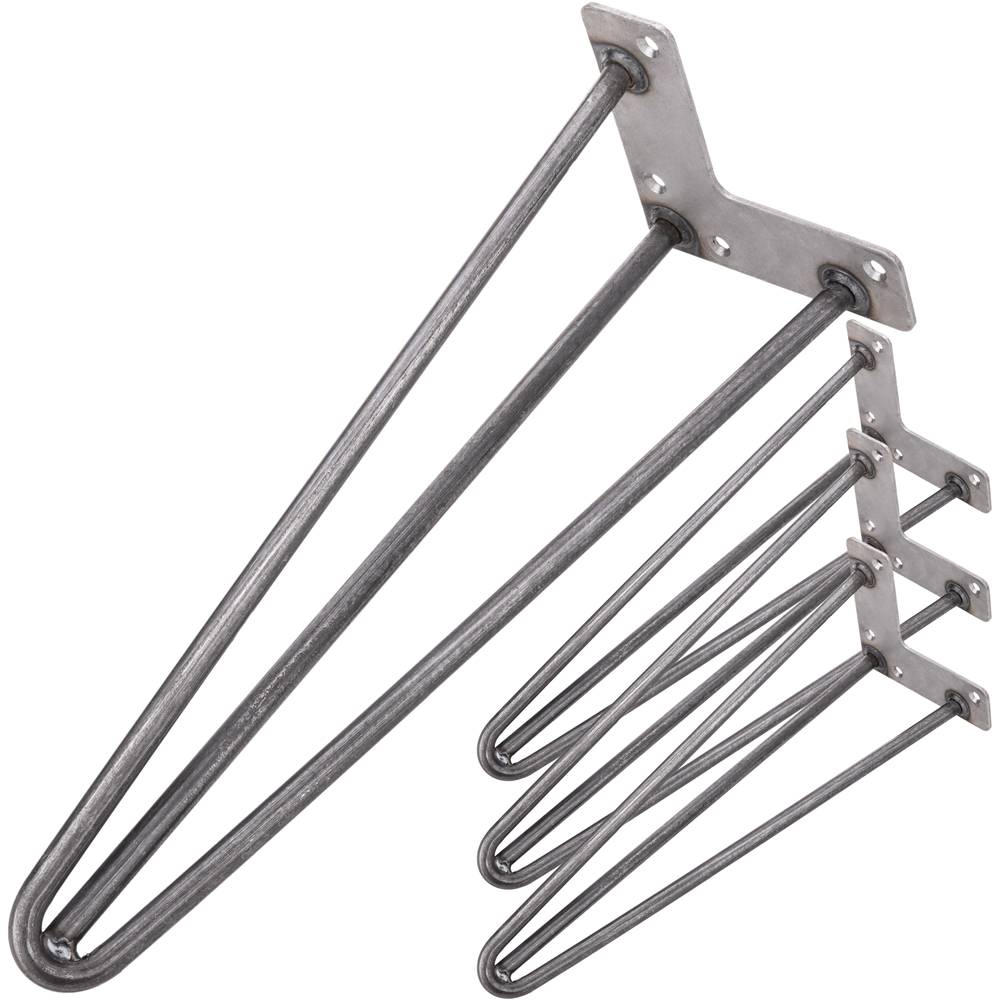 Pies para mesa y mueble estilo vintage Patas en acero 3 varillas 41 cm 4-pack