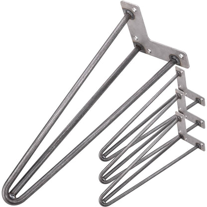 Pies para mesa y mueble estilo vintage Patas en acero 3 varillas 41 cm 4-pack
