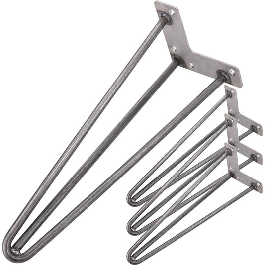 Pies para mesa y mueble estilo vintage Patas en acero 3 varillas 41 cm 4-pack