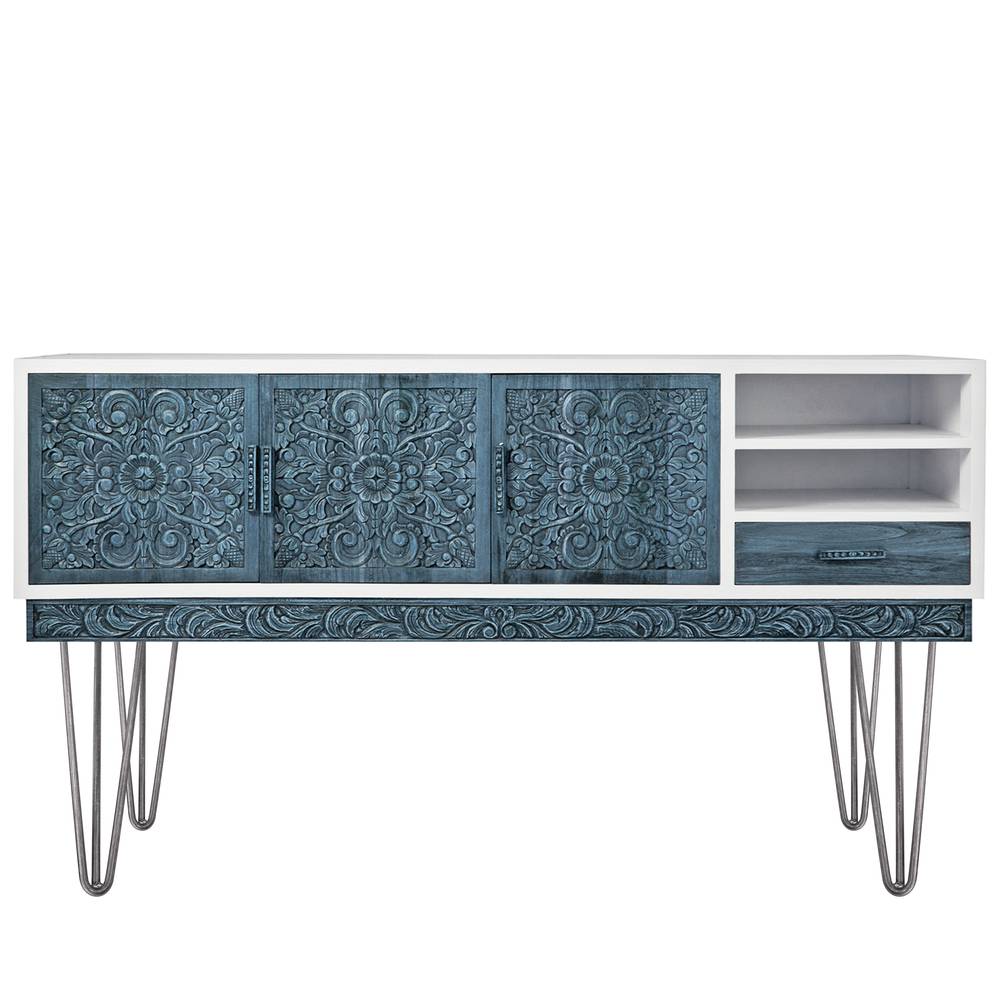 Pies para mesa y mueble estilo vintage Patas en acero 3 varillas 41 cm 4-pack