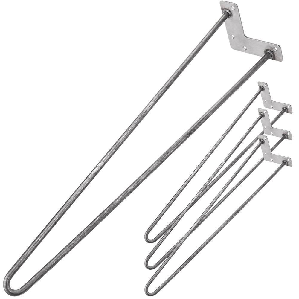 Pies para mesa y mueble estilo vintage Patas en acero 2 varillas 71 cm 4-pack