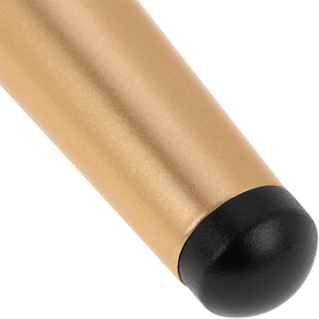 Pack de 4 patas rectas para muebles con forma cónica y protección antideslizante de 12cm color negro y dorado
