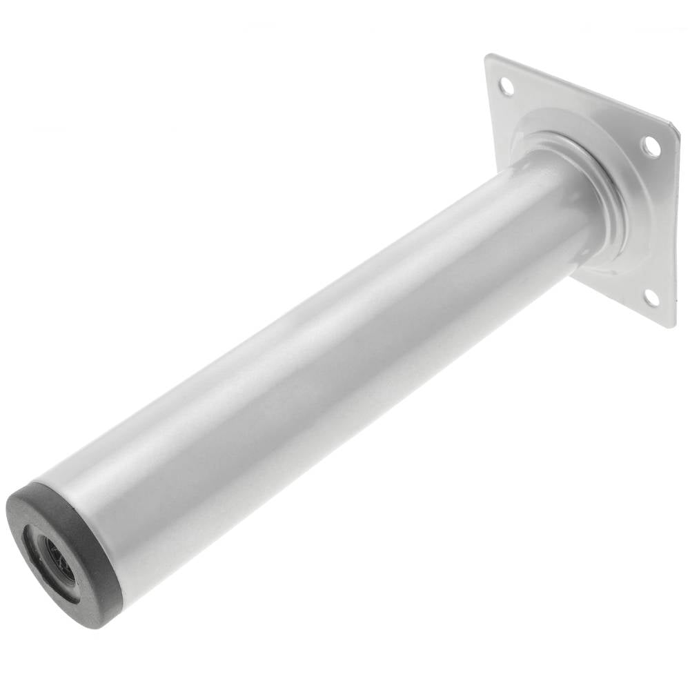 Pies redondos para mesa y mueble. Patas en acero gris de 25cm 4-pack