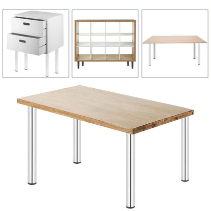 Pies redondos para mesa y mueble. Patas en acero cromado de 40cm 4-pack