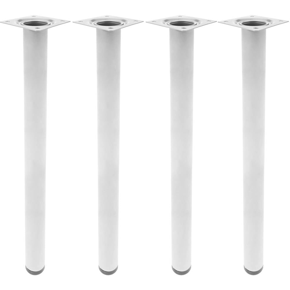Pies redondos para mesa y mueble. Patas en acero gris de 75cm 4-pack