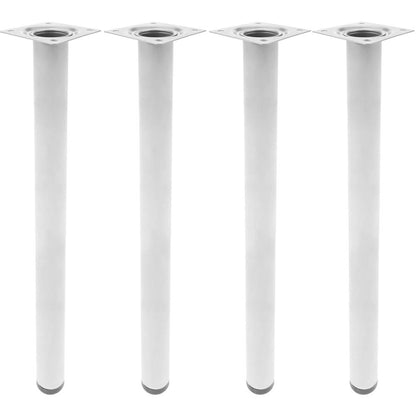 Pies redondos para mesa y mueble. Patas en acero gris de 75cm 4-pack