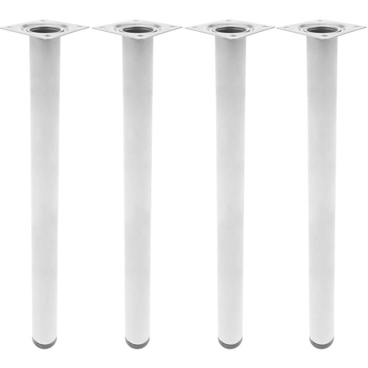 Pies redondos para mesa y mueble. Patas en acero gris de 75cm 4-pack