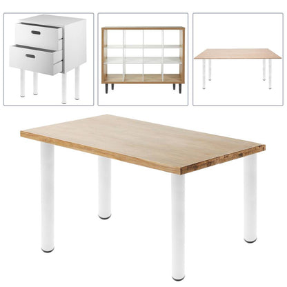 Pies redondos para mesa y mueble. Patas en acero gris de 75cm 4-pack