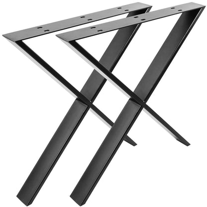Pies en 'X' para mesa. Patas en acero negro 680 x 80 x 710 mm 2-pack