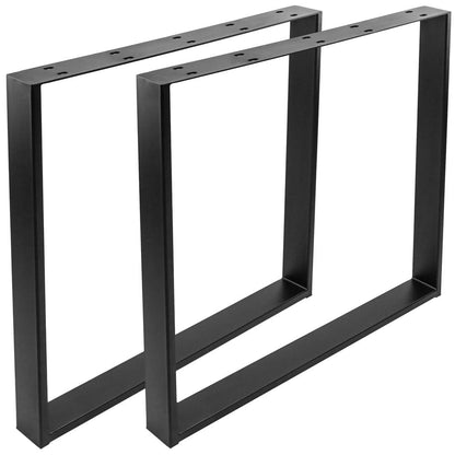 Pies rectangulares para mesa. Patas en acero negro 800 x 80 x 730 mm 2-pack