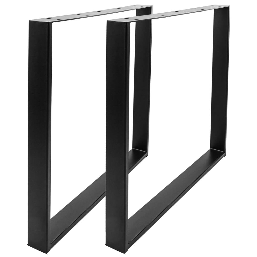 Pies rectangulares para mesa. Patas en acero negro 800 x 80 x 730 mm 2-pack
