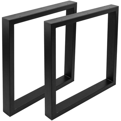 Pies rectangulares para mesa. Patas en acero negro 680 x 80 x 710 mm 2-pack, base 680 x 80 mm