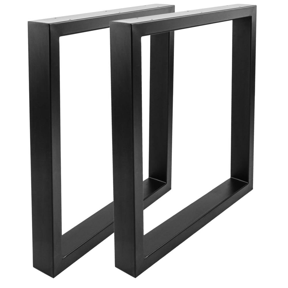 Pies rectangulares para mesa. Patas en acero negro 680 x 80 x 710 mm 2-pack, base 680 x 80 mm